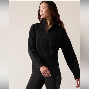 Athleta Black Quarter-Zip Sweatshirt
